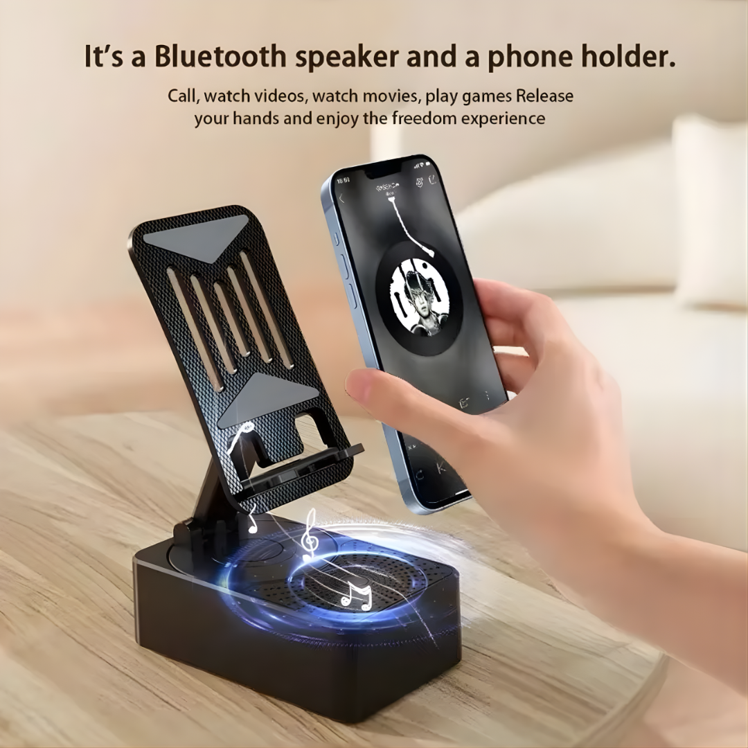 Mobile Holder With Speaker & Power Bank - 3 In 1